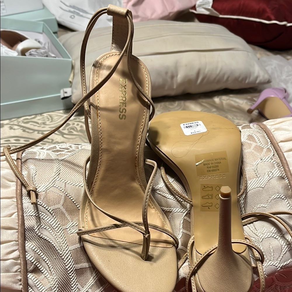 Express Tan Stiletto Heels Elegant Design